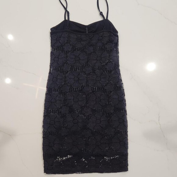 Rare Urban Outfitters Sz XS Black Lace Mini Dress Floral Grunge Goth Club LBD - Picture 5 of 10